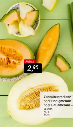 KONSUM Cantaloupmelone oder Honigmelone oder Galiamelone Angebot