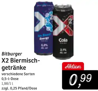 KONSUM Bitburger X2 Biermischgetränke Angebot