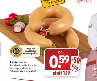 Wasgau Lyoner im Ring 100g Angebot