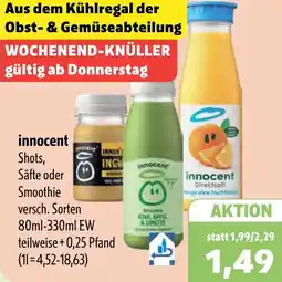 Aktiv Irma innocent Shots, Säfte oder Smoothie Angebot