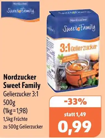 Aktiv Irma Nordzucker Sweet Family Gelierzucker 3:1 Angebot