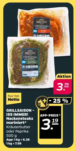 NETTO Grillsaison – iss immer! nackensteaks mariniert Angebot