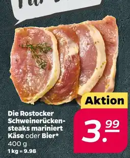 NETTO Die rostocker schweinerückensteaks mariniert käse oder bier Angebot