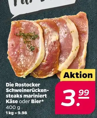 NETTO Die rostocker schweinerückensteaks mariniert käse oder bier Angebot