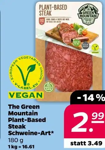 NETTO The green mountain plant-based steak schweine-art Angebot