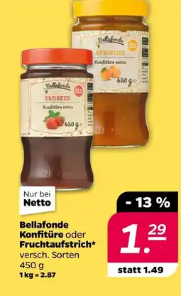 NETTO Bellafonde konfitüre oder fruchtaufstrich Angebot