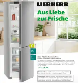 EP Liebherr kühl-/gefrierkombination kgnsd 52vc03 mit edelstahltüren Angebot