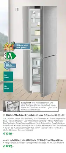 EP Liebherr kühl-/gefrierkombination cbnsda 5223-22 Angebot