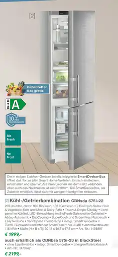 EP Liebherr kühl-/gefrierkombination cbnsda 575i-22 Angebot