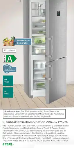 EP Liebherr kühl-/gefrierkombination cbnsda 775i-20 Angebot