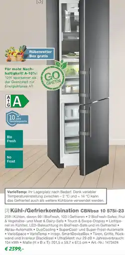 EP Liebherr kühl-/gefrierkombination cbnbsa 10 575i-23 Angebot