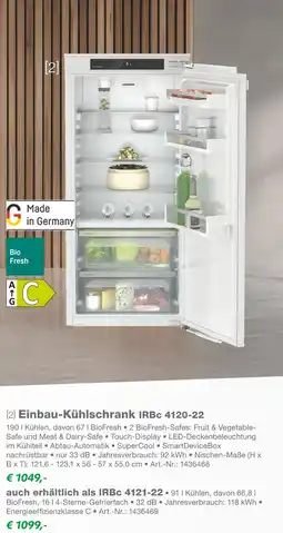 EP Liebherr einbau-kühlschrank irbc 4120-22 Angebot