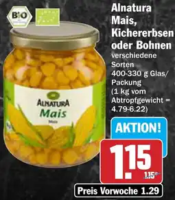 AEZ Alnatura Mais, Kichererbsen oder Bohnen Angebot