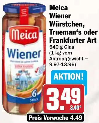AEZ Meica Wiener Würstchen, Trueman's oder Frankfurter Art Angebot