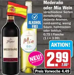 AEZ Mederaño oder Mia Wein Angebot