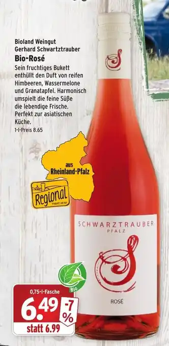 Wasgau Bioland Weingut Gerhard Schwartztrauber Bio Rosé 0,75L Angebot