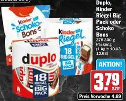 AEZ Duplo, Kinder Riegel Big Pack oder Schoko Bons Angebot