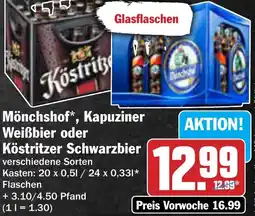 AEZ Mönchshof, Kapuziner Weißbier oder Köstritzer Schwarzbier Angebot