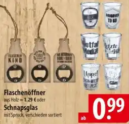 Famila Nord Ost Flaschenöffner oder Schnapsglas Angebot