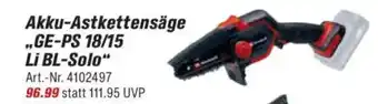 toom Baumarkt Einhell Akku-Astkettensäge „GE-PS 18/15 Li BL-Solo" Angebot