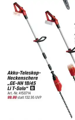 toom Baumarkt Einhell Akku-Teleskop- Heckenschere ,,GE-HH 18/45 Li T-Solo" Angebot
