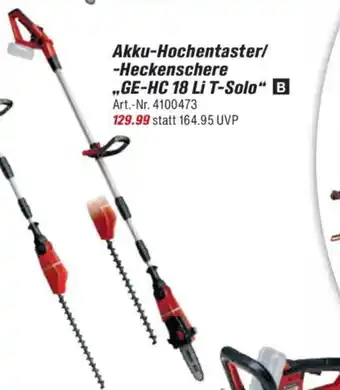 toom Baumarkt Einhell Akku-Hochentaster/ -Heckenschere ,,GE-HC 18 Li T-Solo" B Angebot
