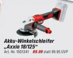 toom Baumarkt Einhell Akku-Winkelschleifer „Axxio 18/125" Angebot
