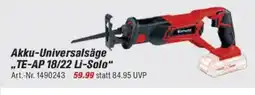 toom Baumarkt Einhell Akku-Universalsäge „TE-AP 18/22 Li-Solo" Angebot