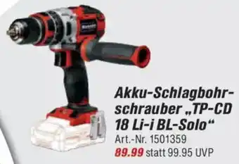toom Baumarkt Einhell Akku-Schlagbohr- schrauber „TP-CD 18 Li-i BL-Solo" Angebot