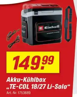 toom Baumarkt Einhell Akku-Kühlbox „TE-COL 18/27 Li-Solo" Angebot