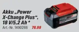 toom Baumarkt Einhell Akku,,Power X-Change Plus", 18 V/5,2 Ah* Angebot