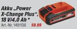 toom Baumarkt Einhell Akku,,Power X-Change Plus", 18 V/4,0 Ah Angebot