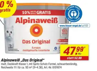 toom Baumarkt Alpinaweiß „Das Original" Angebot