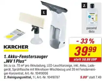 toom Baumarkt KÄRCHER 1. Akku-Fenstersauger ,,WV 1 Plus" Angebot