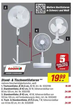 toom Baumarkt Stand- & Tischventilatoren Angebot