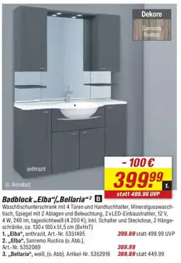 toom Baumarkt Badblock „Elba"/„Bellaria" Angebot