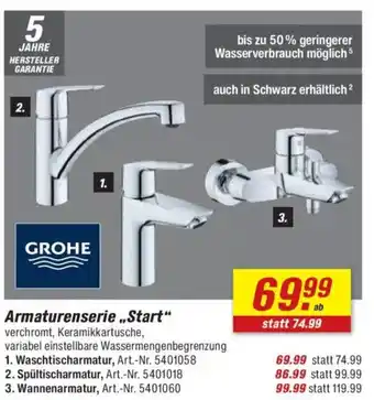 toom Baumarkt GROHE Armaturenserie „Start" Angebot