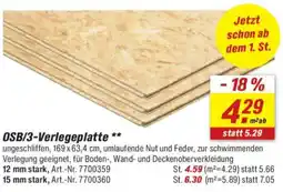 toom Baumarkt OSB/3-Verlegeplatte Angebot