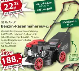Sonderpreis Baumarkt GERMANIA Benzin-Rasenmäher BRM42 Angebot