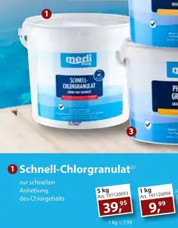 Sonderpreis Baumarkt medi POOL 1 Schnell-Chlorgranulat Angebot