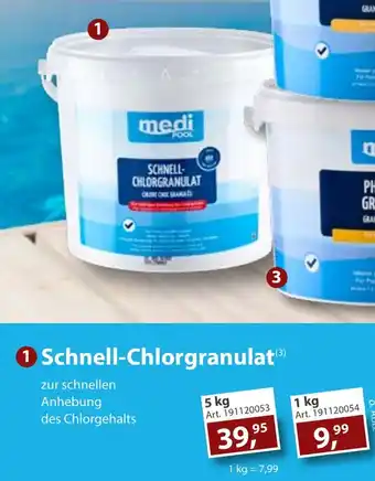 Sonderpreis Baumarkt medi POOL 1 Schnell-Chlorgranulat Angebot