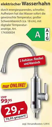 Sonderpreis Baumarkt elektrischer Wasserhahn Angebot
