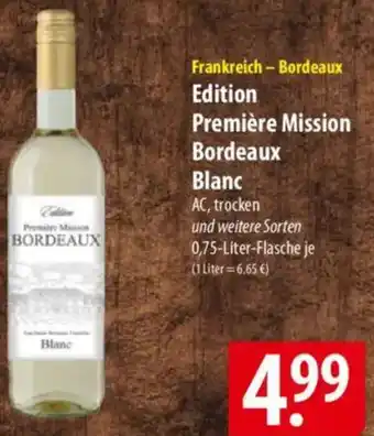 Famila Nord Ost Frankreich – Bordeaux Edition Première Mission Bordeaux Blanc Angebot