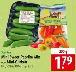 Famila Nord Ost Spanien Mini-Sweet-Paprika-Mix oder Mini-Gurken Angebot