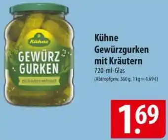 Famila Nord Ost Kühne Gewürzgurken mit Kräutern Angebot