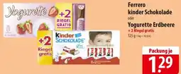 Famila Nord Ost Ferrero kinder Schokolade oder Yogurette Erdbeere Angebot