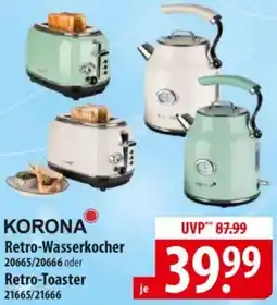 Famila Nord Ost KORONA Retro-Wasserkocher oder Retro-Toaster Angebot