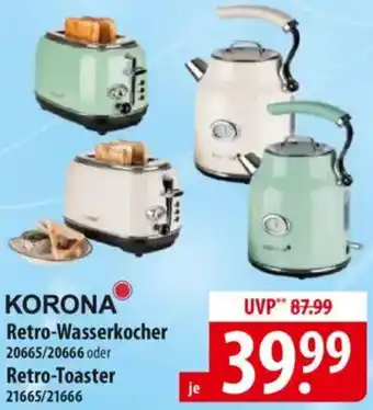 Famila Nord Ost KORONA Retro-Wasserkocher oder Retro-Toaster Angebot