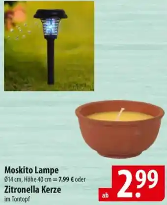 Famila Nord Ost Moskito Lampe oder Zitronella Kerze Angebot