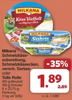 Famila Nord West Milkana Schmelzkäsezubereitung, Schmelzkäseecken oder Tolle Rolle Angebot
